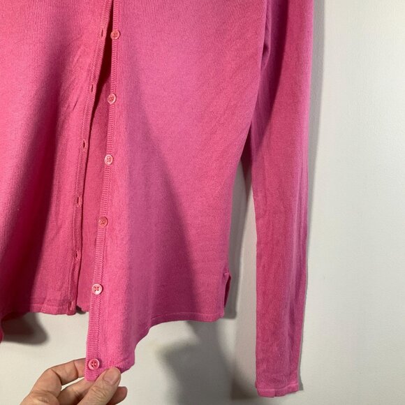 Womens Finity Silk Cashmere Cardigan Light Weight S measures XS Pink - Picture 5 of 9